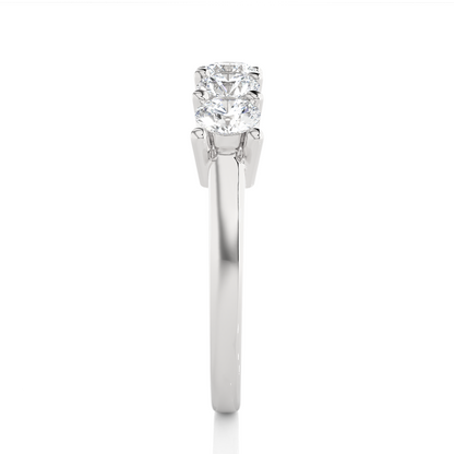 Labgrown 0.52 CT Round Cut Diamond Band Half Eternity Engagement Band For Her
