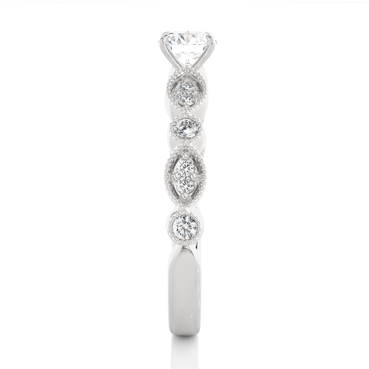 Round Shapes Colorless Lab grown Diamond 14K Solitaire Diamond Ring Perfect Gift For Her