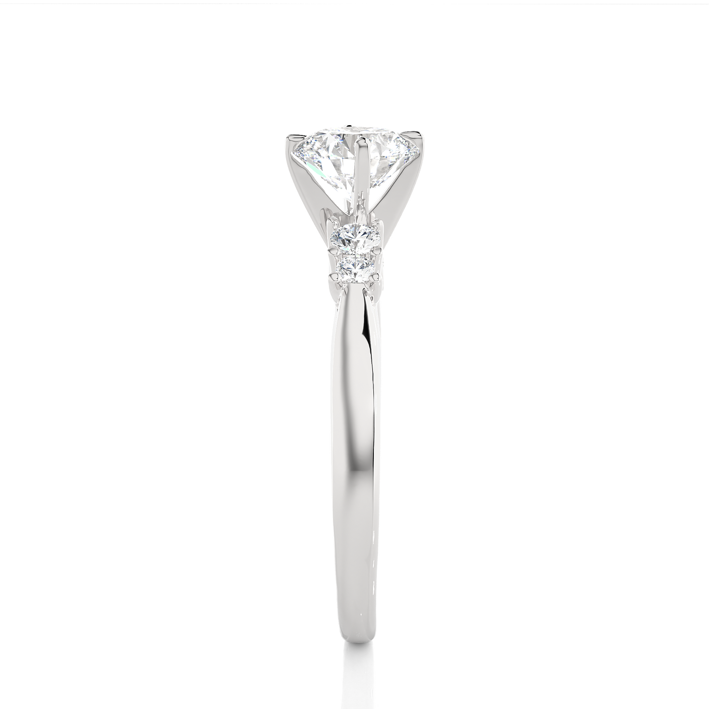 6 Stone Round Cut Lab grown Diamond 18k Solid Gold  Engagement Ring ,Perfect for Your