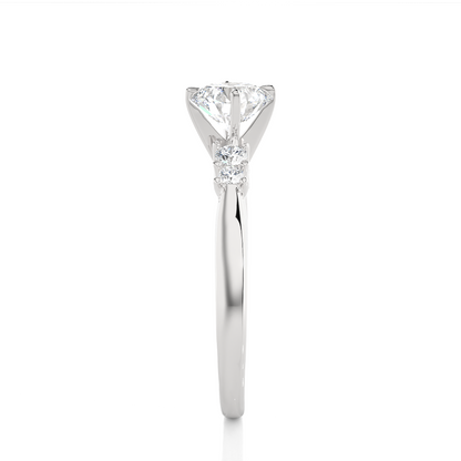 6 Stone Round Cut Lab grown Diamond 18k Solid Gold  Engagement Ring ,Perfect for Your