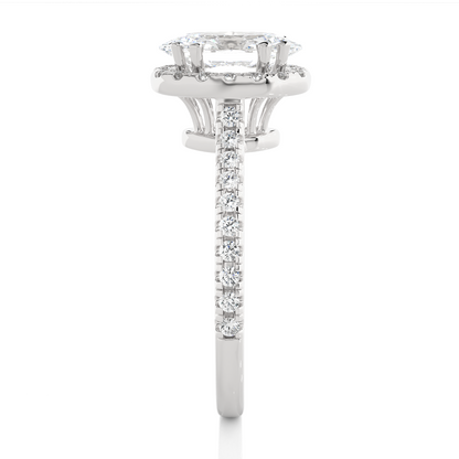 1.26 CT ,14k solid Rose Gold Oval And Round Cut Lab Grown Diamond ring in every occasion wear