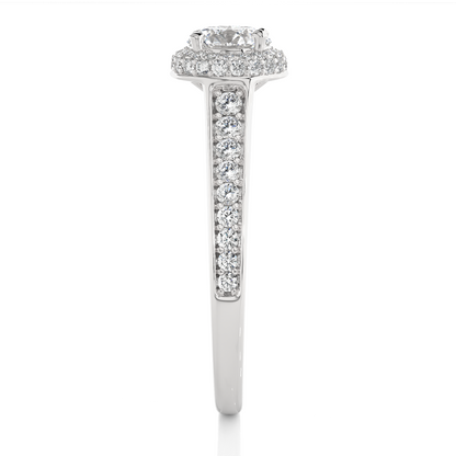 14k Solid Rose Gold Round Shape Lab Grown Diamond Accented Ring very elegant For engagement