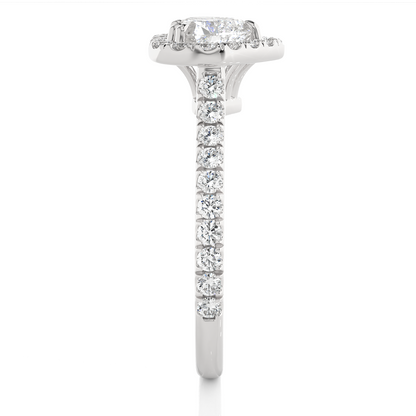 1.33 Carat Heart Cut Lab Grown Diamond 14K Solid Rose Gold and Pave and Side Stones, Custom Jewelry Gift