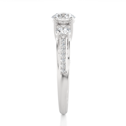 10K Solid Gold Ring, 1.98 Carat Round Cut Lab Grown Diamond Sparkling Diamond Ring  for Proposal Gift