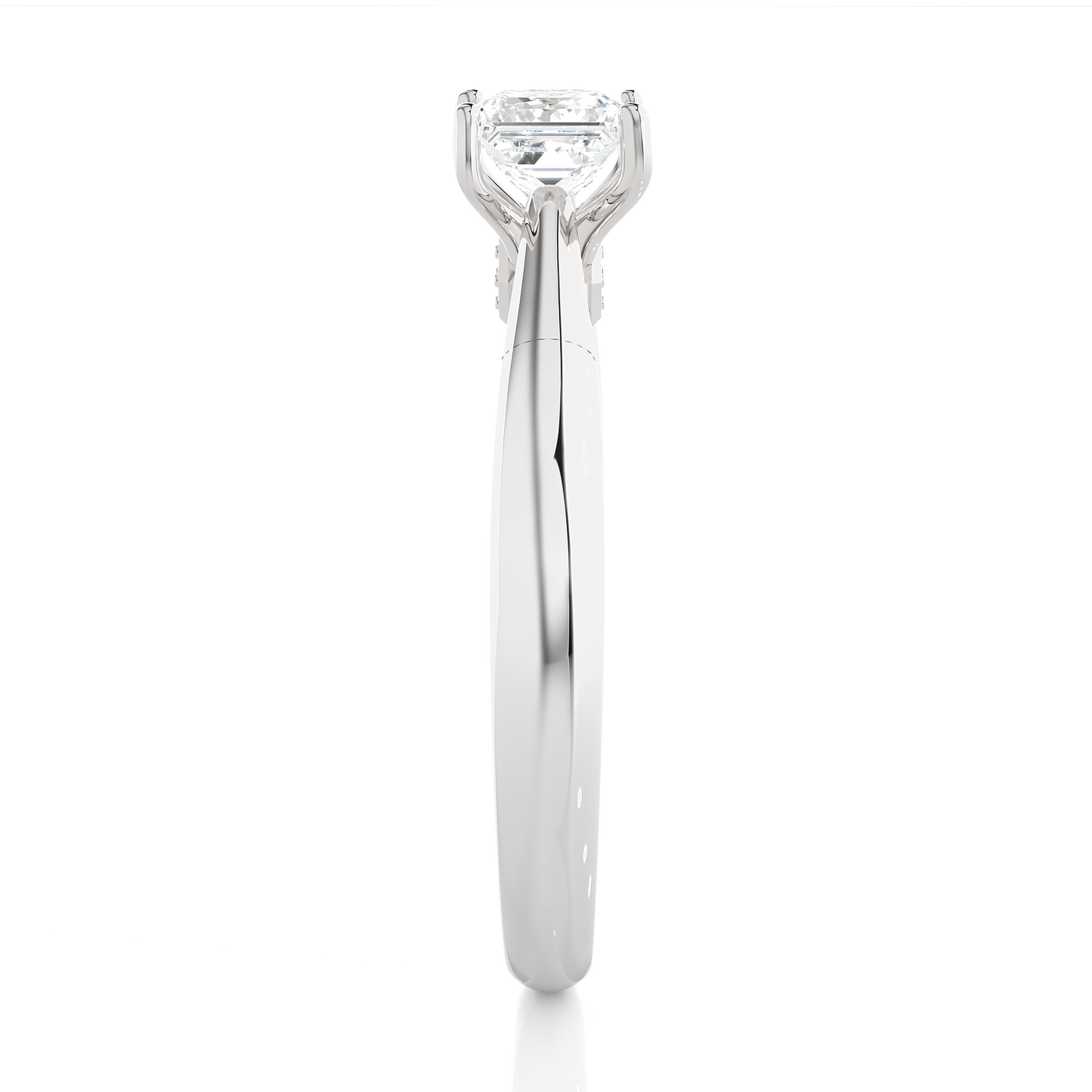 Princess Cut Lab Diamond Prong Set Solitaire Ring