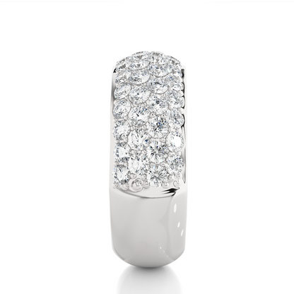 Elegant Round Diamond Half Eternity Band Ring in 18K Solid Gold For Special Occasions