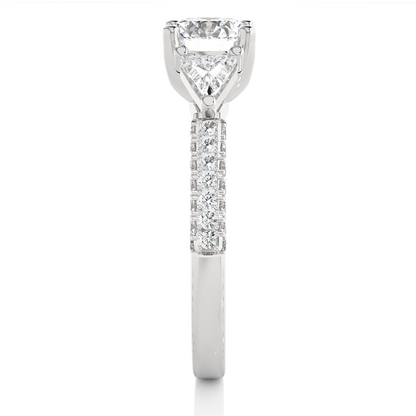 1.63 Ct Trillion Cut Lab grown Diamond Solitaire Wedding Ring14k Gift For Woman Jewelry