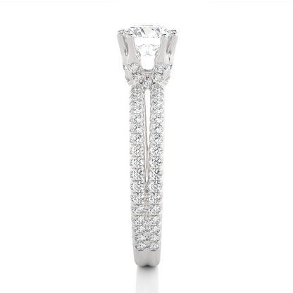 1.32 CT Round Lab Diamond Solitaire Ring 10k Solid White Gold Engagement & Wedding Bridal Set  Luxury Promise Ring