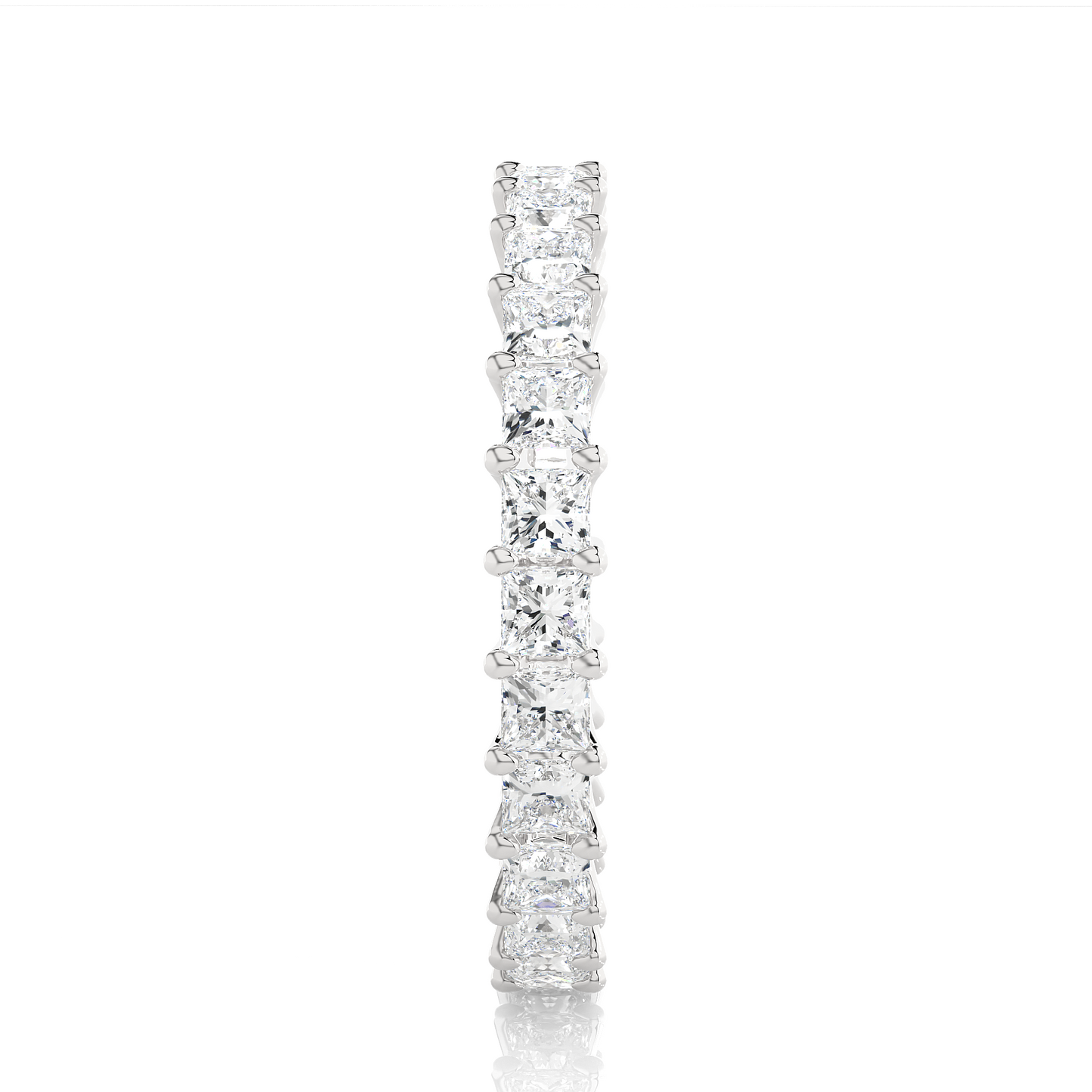 1.93 Ct Princess Cut Lab Grown Diamond 14k Solid Rose Gold Anniversary Full Eternity Band Ring For Her