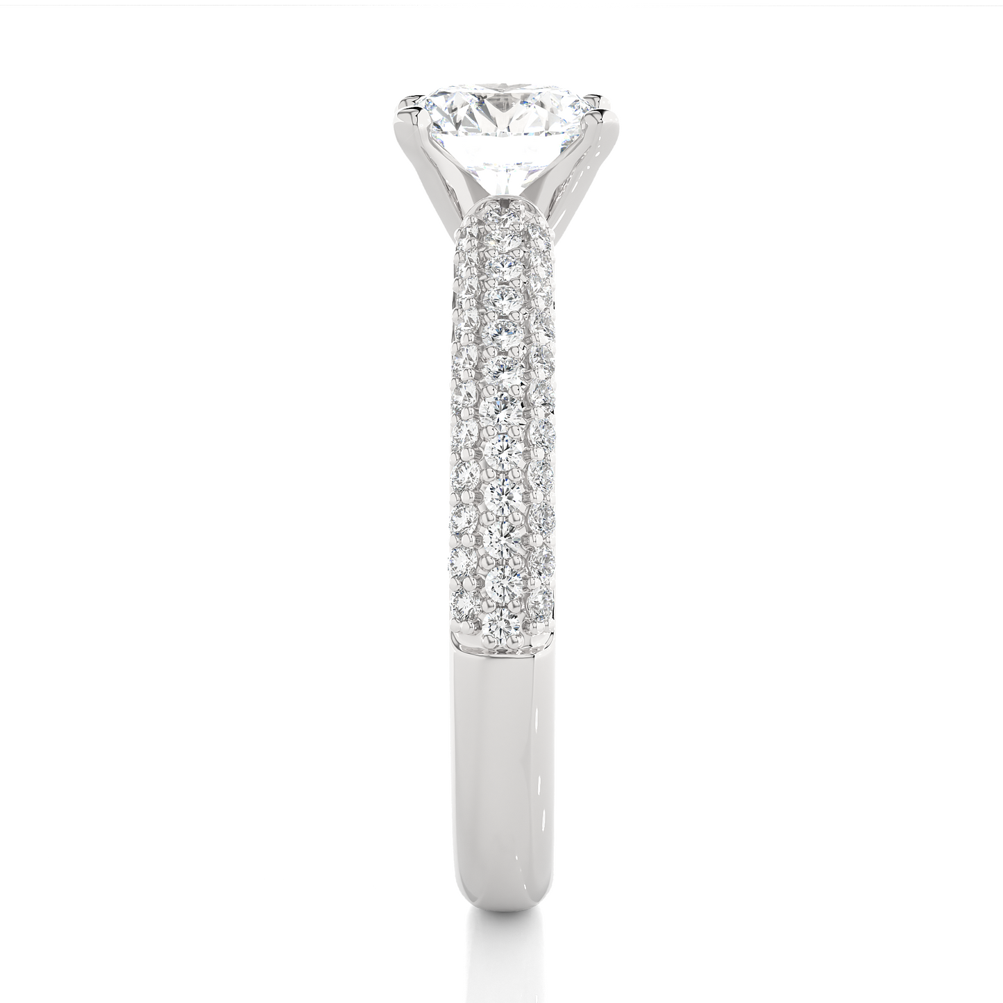 1.56 Ct  Carat Round Shaped Lab Grown Diamond  14K White Gold Engagement Perfect Ring, Gift For Her