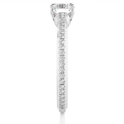 1.26 CT Lab grown  Round Diamond Ring For Wedding, Center Diamond With Accent Detailing Perfect Gift For Her