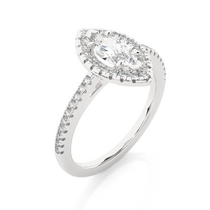 marquise and round cuts lab grown diamond ring, a new blend for special occasions