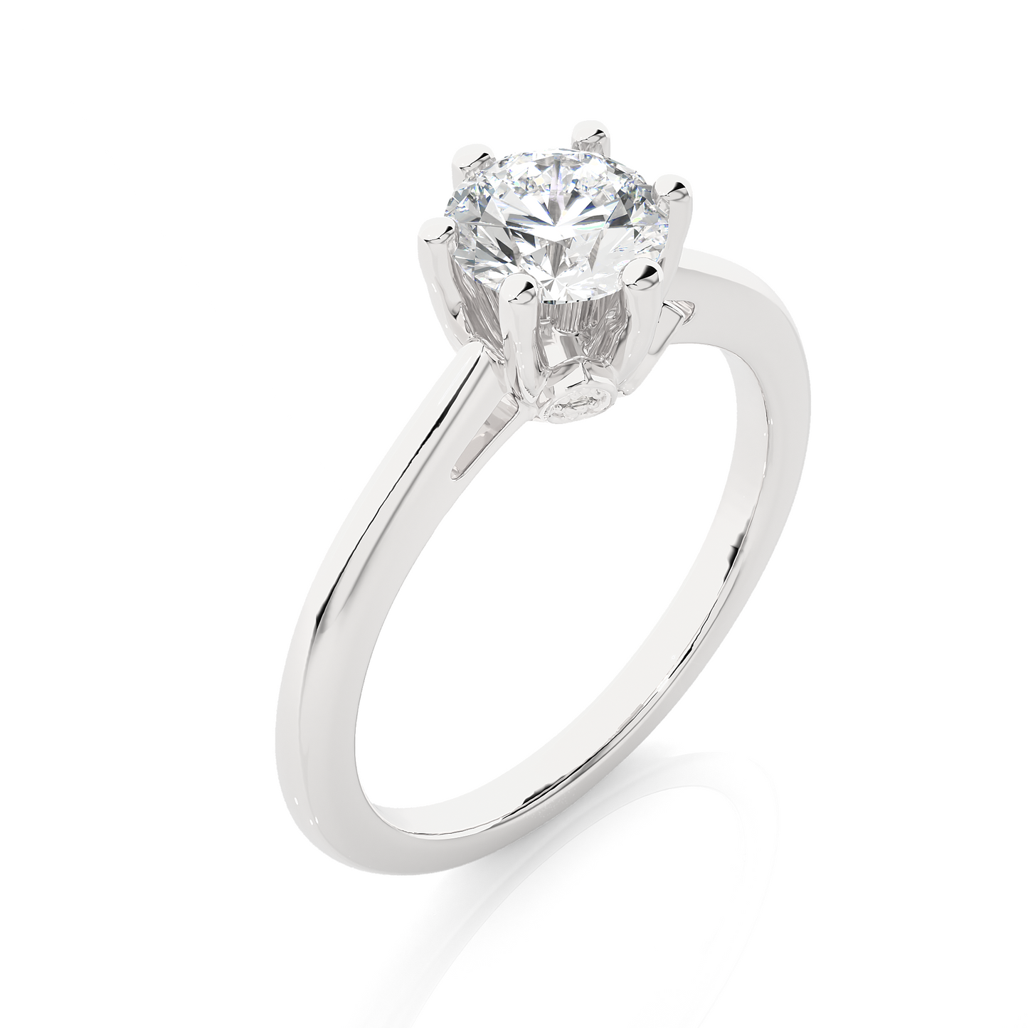 Lab grown Round Cut Diamond Engagement Ring