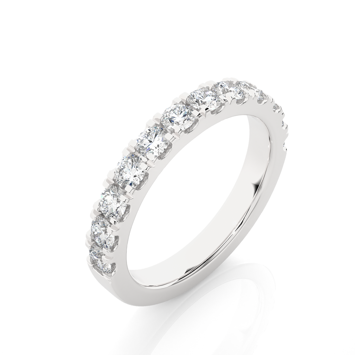 14K White Gold Round Diamond Wedding Eternity Band Elegant Yet Budget-Friendly with labgrown Diamond