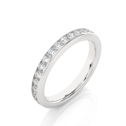 18k Solid Gold Round Shaped Lab Grown/Natural Diamond Full Eternity Band for her gifted