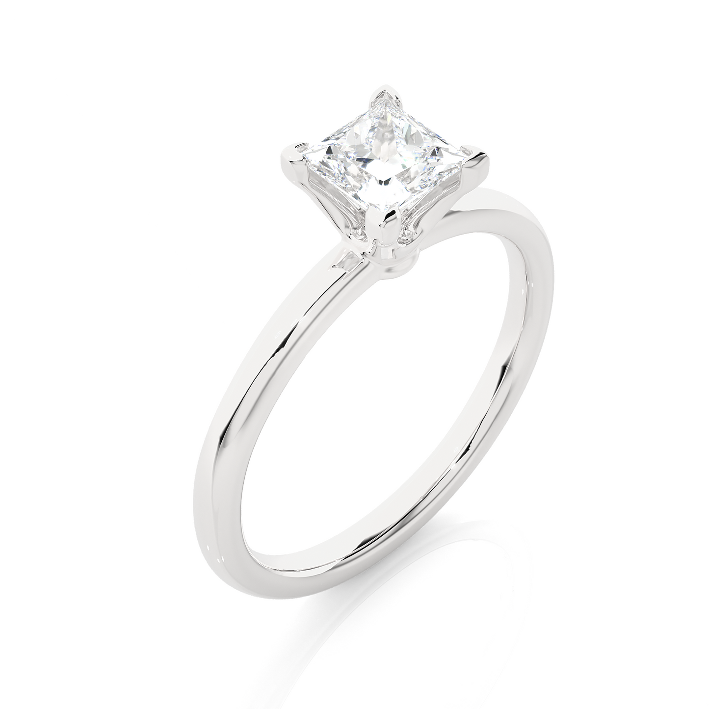 Princess Cut Prong Set Solitaire Ring for Women