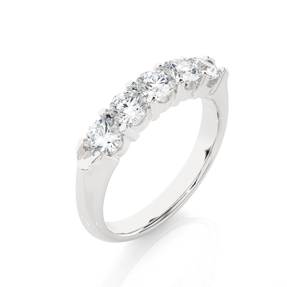 Elegant Round Colorless Labgrown Diamond Half Eternity Wedding Band For Your Big Day Jewelry