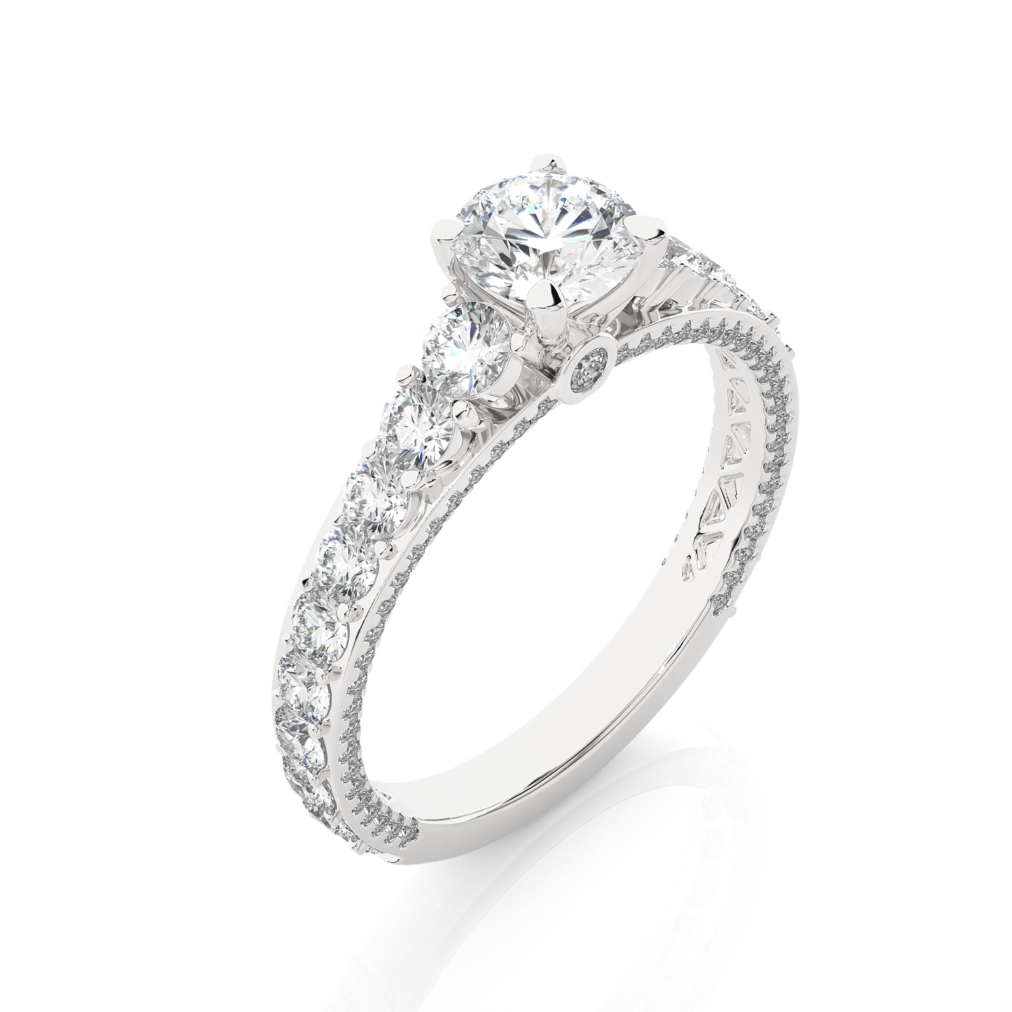 1.79 Ct Round Cut Lab Grown Diamond Fabulous 14K Accented Rings For Every Occasion,