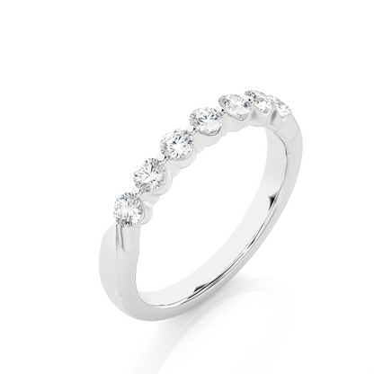 Timeless Shared Prong Diamond Eternity Band In 18K Solid Gold  Bridal Wedding Ring Set