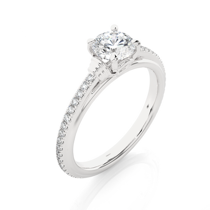1.26 CT Lab grown  Round Diamond Ring For Wedding, Center Diamond With Accent Detailing Perfect Gift For Her