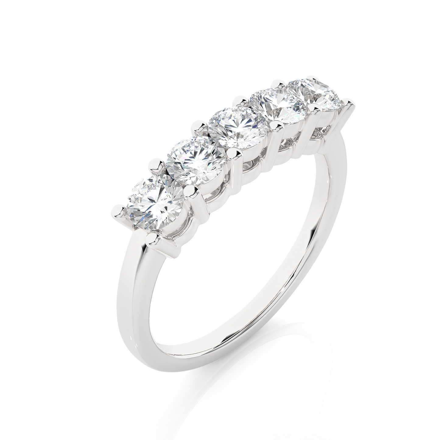 Labgrown 0.52 CT Round Cut Diamond Band Half Eternity Engagement Band For Her
