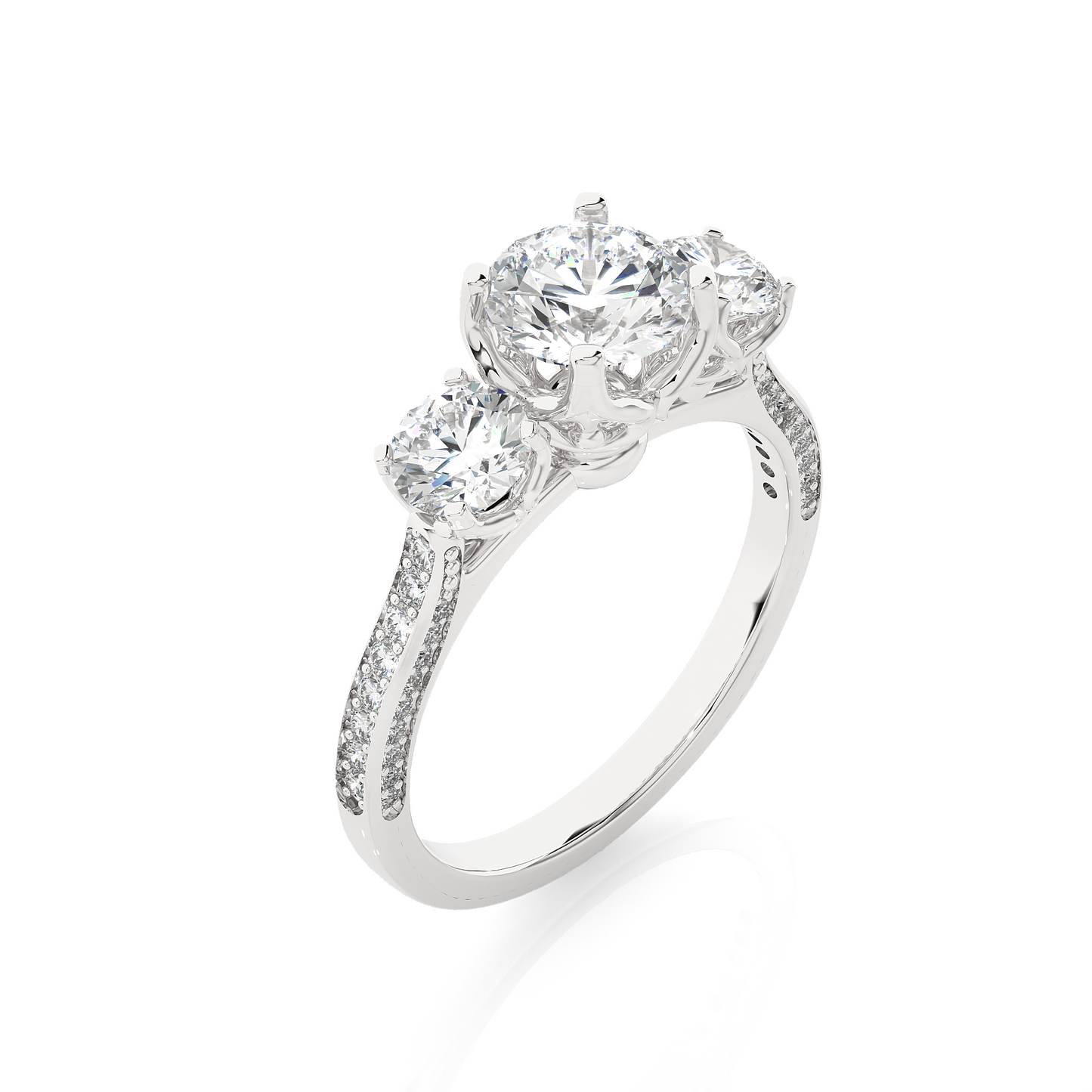 1.90 CT Round Cut Lab Grown Diamond  14K Solid  White Gold Proposal Ring For Her