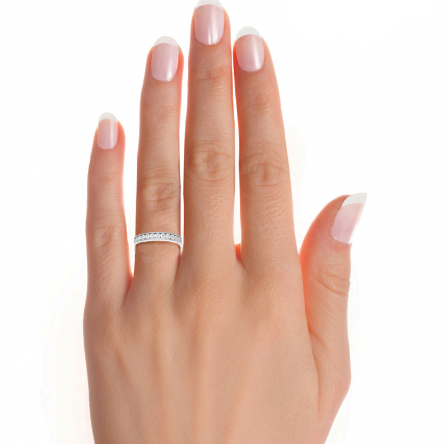 Round 1.20 Ct Lab Grown Diamond Channel Set Full Eternity Band  Stunning and Symbolic Anniversary Jewelry for Her