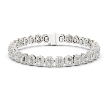 6.40CT Round and Radiant Cut Diamond Unique Prong Set Handcrafted Classic Wedding Wear Bracelet Gift For Women's
