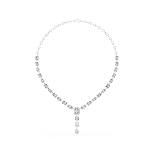Round, Oval, Emerald At All Shapes Lab grown Diamond 14k Solid Gold Antic Look Diamond Necklace for Her