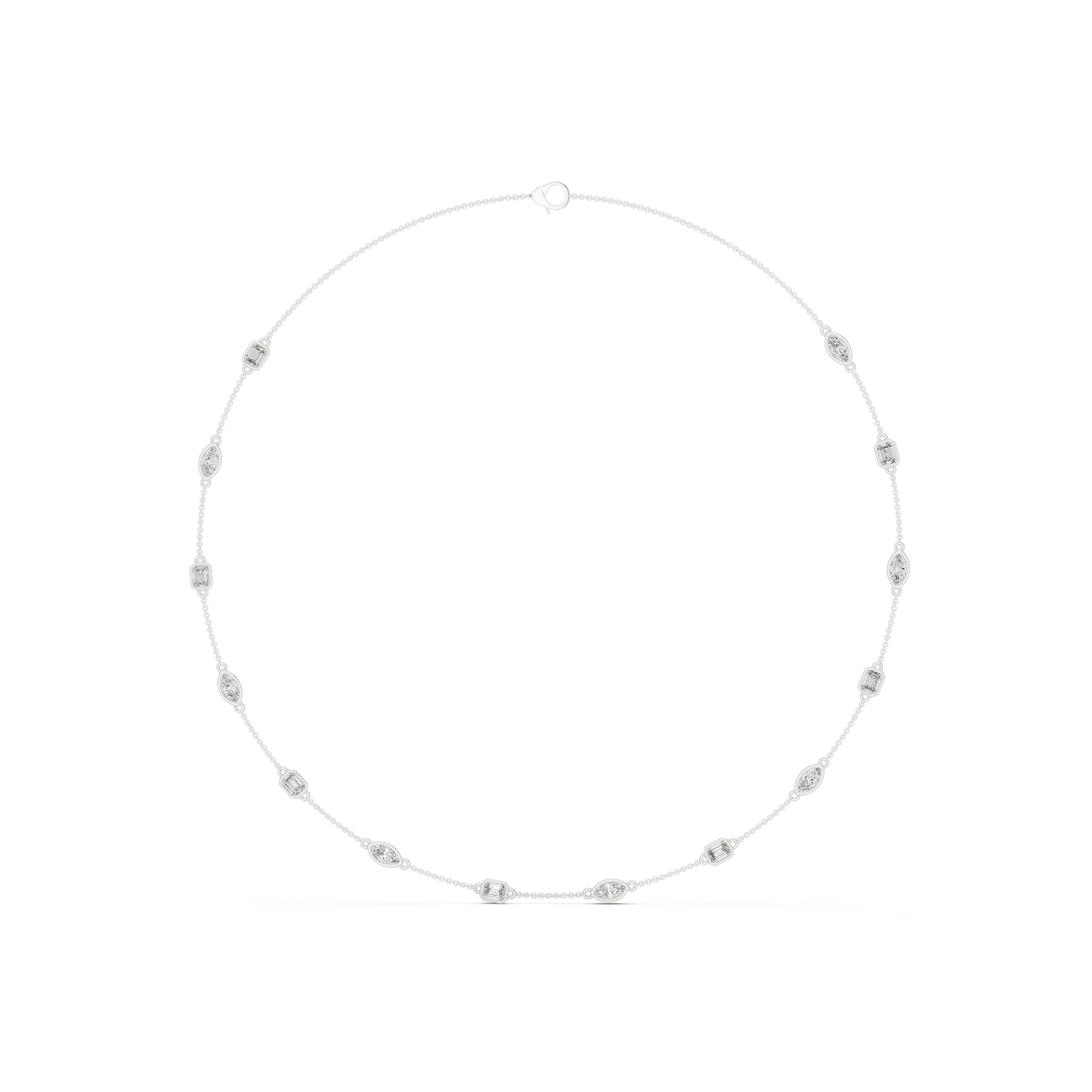 3.15 Ct Emerald & Marquise Cut Lab Grown Diamond Daily Wear Women Diamond Necklace