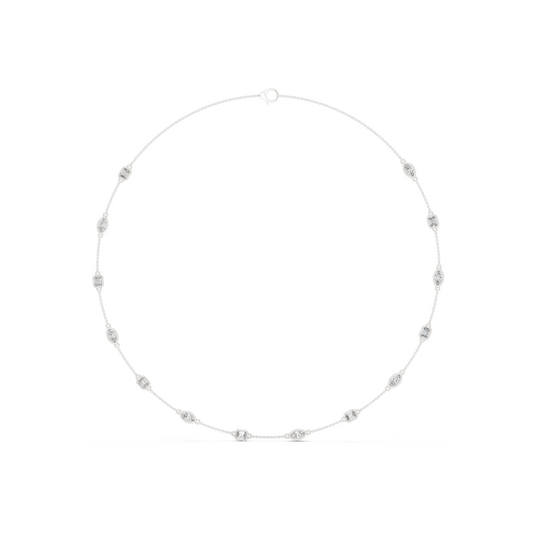 3.15 Ct Emerald & Marquise Cut Lab Grown Diamond Daily Wear Women Diamond Necklace