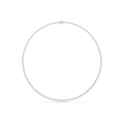 Round Shape Lab Grown Diamond 18k Solid White Gold Women Diamond Necklace