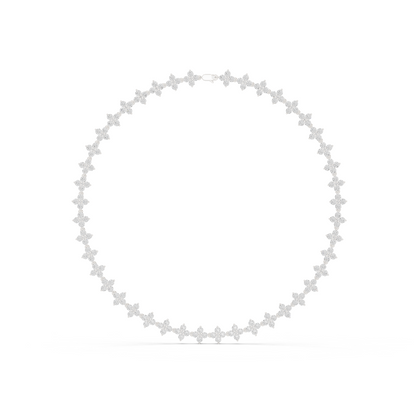 19.80 Ct 18K Solid Rose Gold Round Shapes Natural & Lab Grown Diamond Tennis Necklace Gift For Her