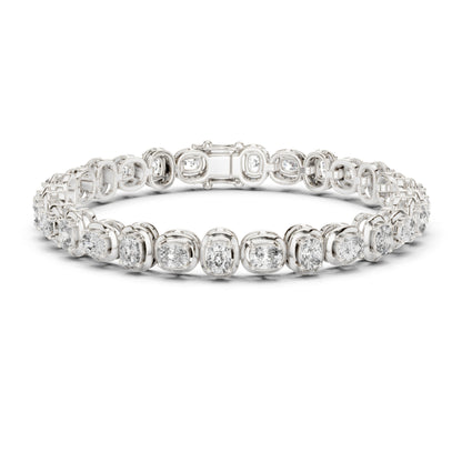 Round Cut Top Grade Labgrown Diamond Elegant Prong Set Classic Wedding Tennis Bracelet For Women's