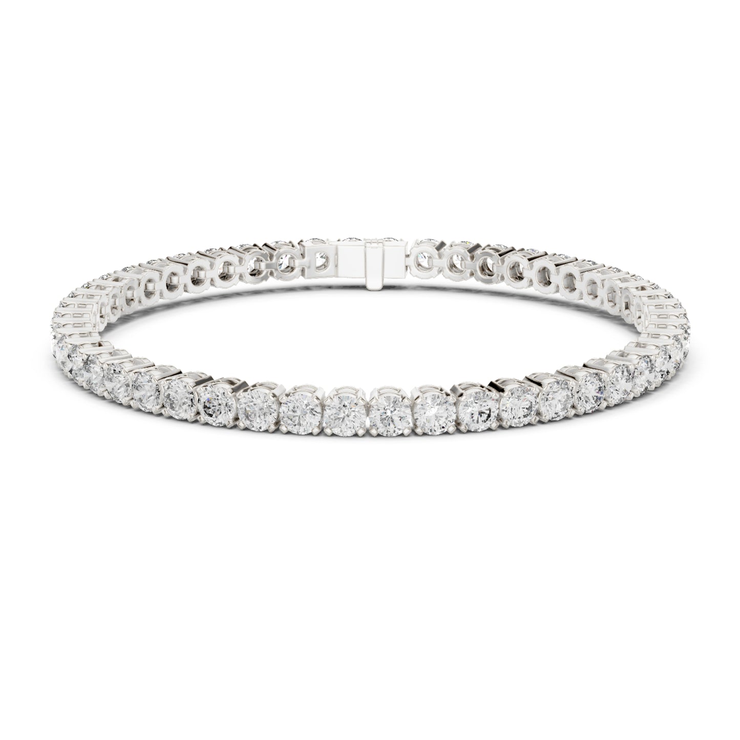 18k Solid Yellow Gold Vintage Minimalist 6.72Ct Round Cut Diamond Dainty Wedding Tennis Bracelet For Women's