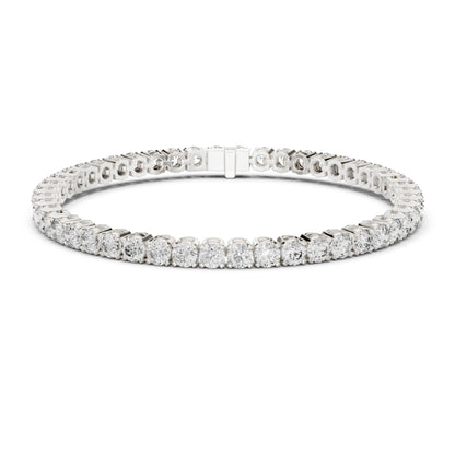 18k Solid Yellow Gold Vintage Minimalist 6.72Ct Round Cut Diamond Dainty Wedding Tennis Bracelet For Women's