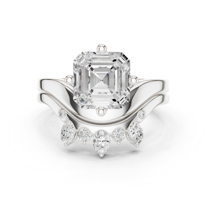 3.47 Ct Round, Oval, And Ascher Cut lab Grown Dainty  Diamond  Ring For Women Wedding Wear