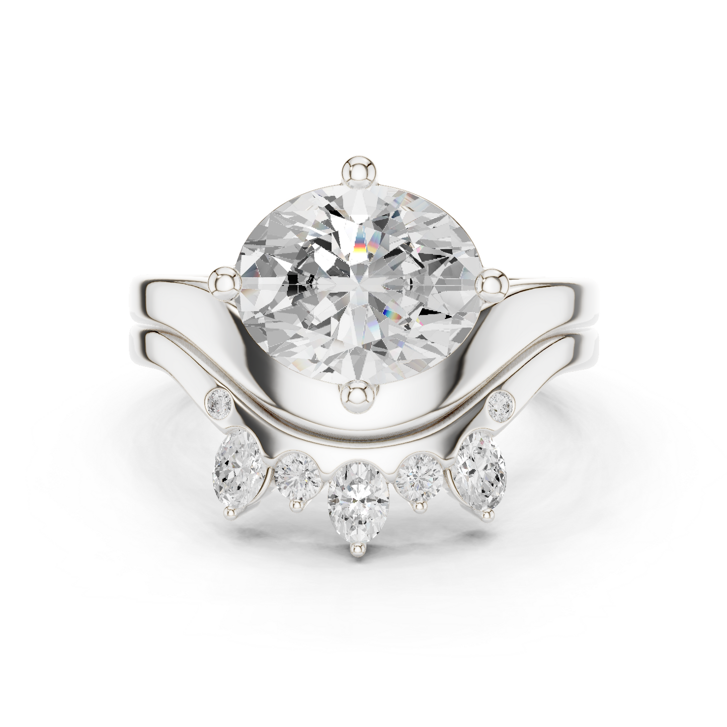 2.97 Ct 14k Solid Gold Oval & Round Shape Diamond With Side Stone Vintage Classic Occasionally Wear Diamond Ring for Girl