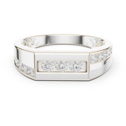 Round Shape Lab Grown Diamond Every Day Shiny Brilliant Diamond Ring For Men Gift