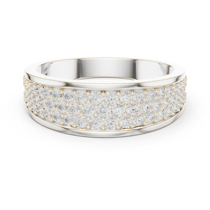 18k Solid Gold Round Shapes Lab grown & Natural Diamond Men Ring For Every Occasionally Wear For Her