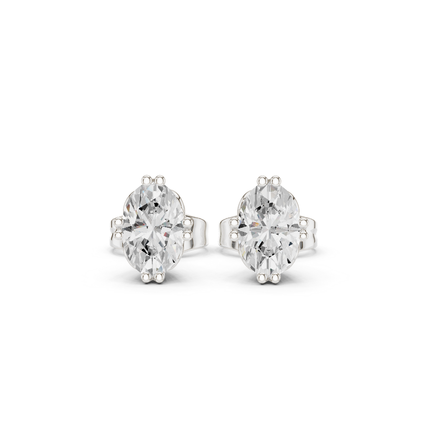 1.00 Ct Oval Shapes Lab Grown Diamond 18k Solid Gold Women Elegance Vintage Diamond Earring For Her