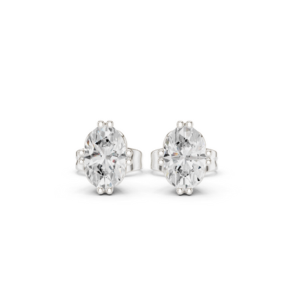 1.00 Ct Oval Shapes Lab Grown Diamond 18k Solid Gold Women Elegance Vintage Diamond Earring For Her