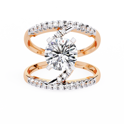 White Colorless 2.38CT Round Cut Diamond Statement Cluster Elegant Vintage-Inspired Perfect Engagement Ring