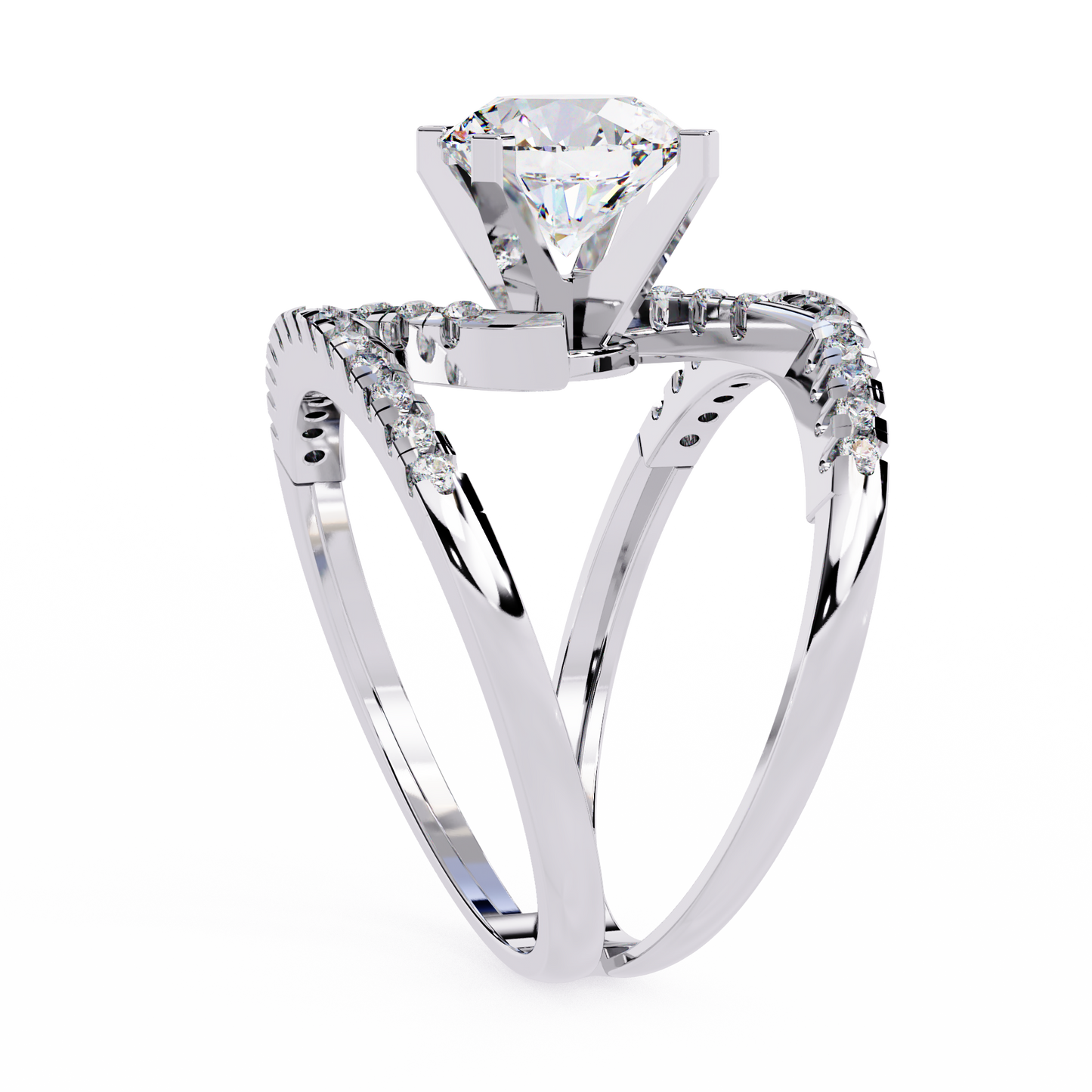 White Colorless 2.38CT Round Cut Diamond Statement Cluster Elegant Vintage-Inspired Perfect Engagement Ring