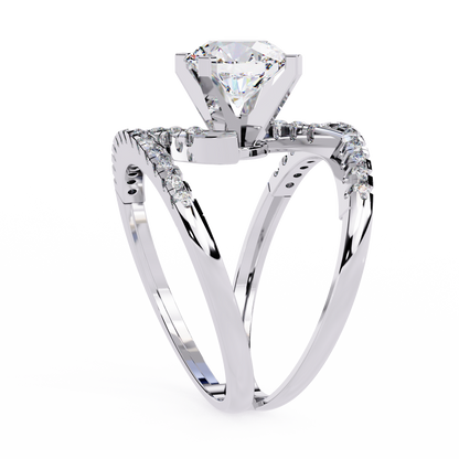 White Colorless 2.38CT Round Cut Diamond Statement Cluster Elegant Vintage-Inspired Perfect Engagement Ring