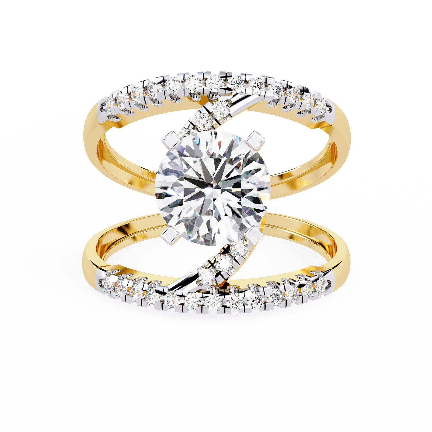 White Colorless 2.38CT Round Cut Diamond Statement Cluster Elegant Vintage-Inspired Perfect Engagement Ring