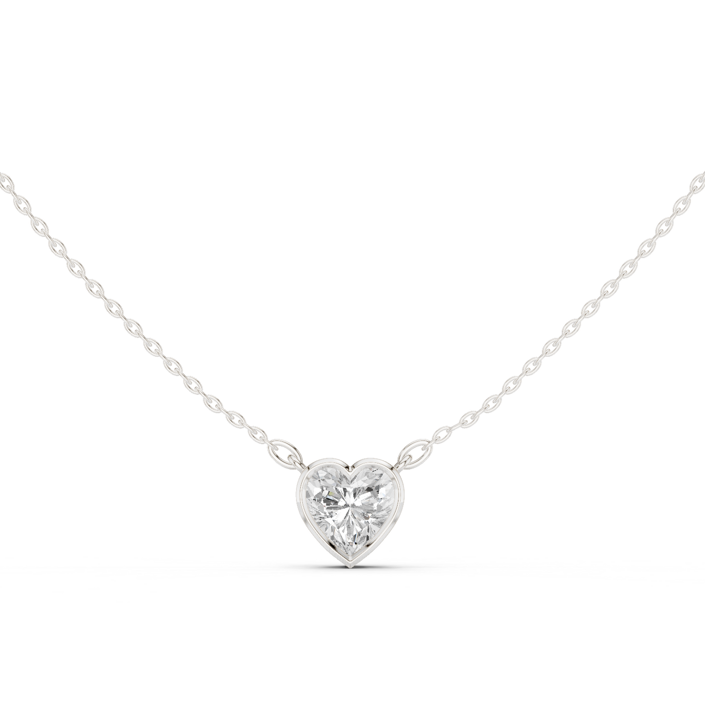 White Colorless 2.50CT Heart Cut Lab Grown Diamond Excellent Pendant - HIGHCARAT DIAMONDS