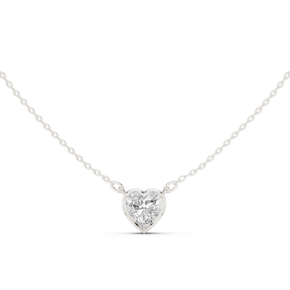 White Colorless 2.50CT Heart Cut Lab Grown Diamond Excellent Pendant - HIGHCARAT DIAMONDS