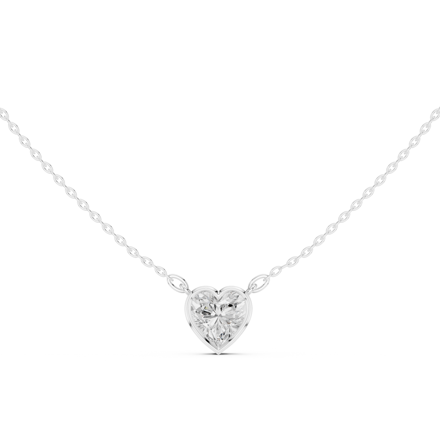 White Colorless 2.50CT Heart Cut Lab Grown Diamond Excellent Pendant - HIGHCARAT DIAMONDS