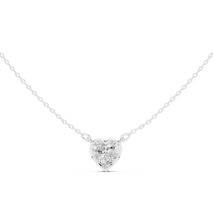 White Colorless 2.50CT Heart Cut Lab Grown Diamond Excellent Pendant - HIGHCARAT DIAMONDS